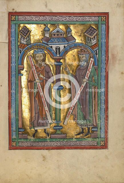 Habakkuk and Isaiah; Psalter, about 1240-1250. Creator: Unknown.