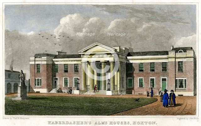 Haberdasher's Alms Houses, Hoxton, Hackney, London, 1828.Artist: John Rolph