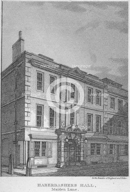 Haberdashers' Hall, City of London, 1811. Artist: William Angus