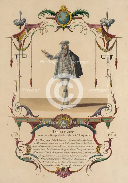Habillement d'un Chevalier Porte-Dais de la S. Te Ampoule, Le Marquis D'Alegre, 1774. Creator: Nicolas Henri Tardieu.