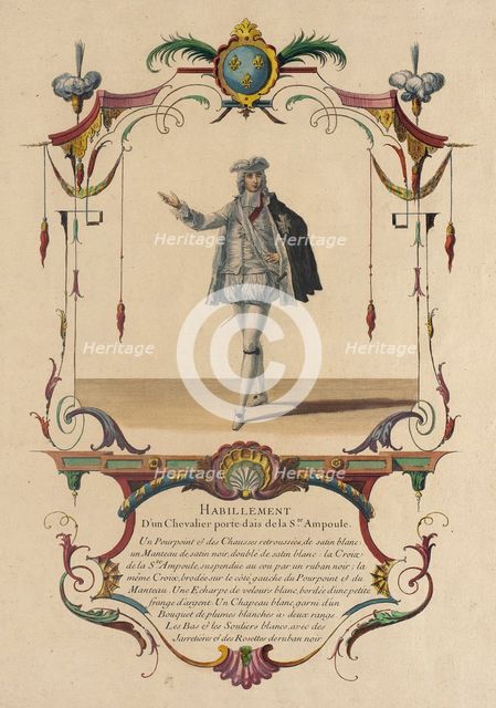 Habillement d'un Chevalier Porte-Dais de la S. Te Ampoule, Le Marquis D'Alegre, 1774. Creator: Nicolas Henri Tardieu.