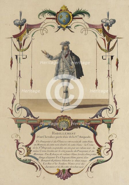 Habillement d'un Chevalier Porte-Dais de la S. Te Ampoule, Le Marquis D'Alegre, 1774. Creator: Nicolas Henri Tardieu.