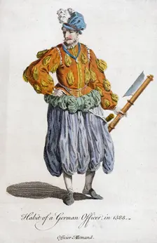 Habit of a German officer in 1588 (18th century)