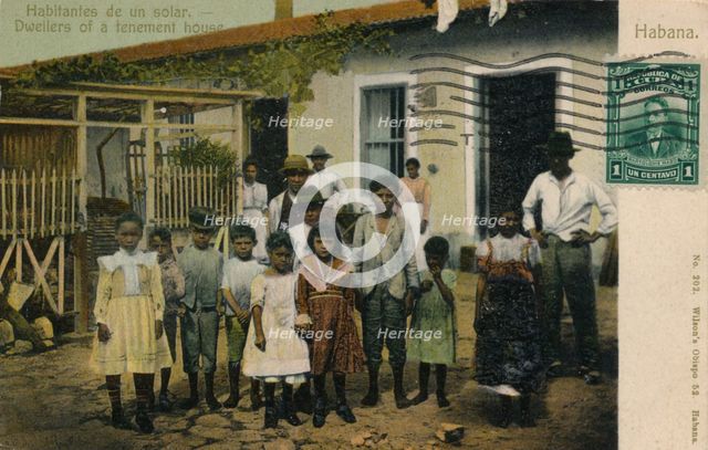 'Habitantes de un solar. Dwellers of a tenement house', c1913. Artist: Unknown.
