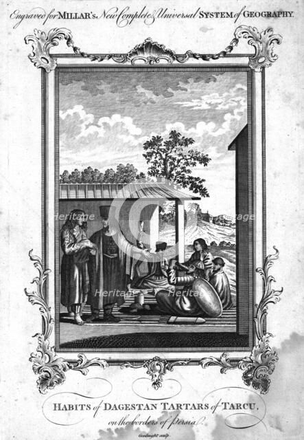 'Habits of Dagestan Tartars of Tarcu, on the borders of Persia', 1780. Artist: NC Goodnight.