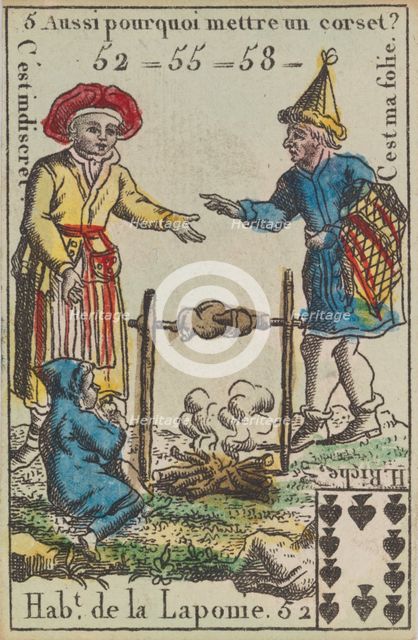Hab.t de la Laponie from Playing Cards (for Quartets) 'Costumes des Peuples Étrangers..., 1700-1799. Creator: Anon.