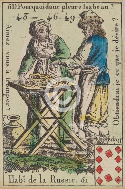 Hab.t de la Russie from Playing Cards (for Quartets) 'Costumes des Peuples Étrangers'..., 1700-1799. Creator: Anon.