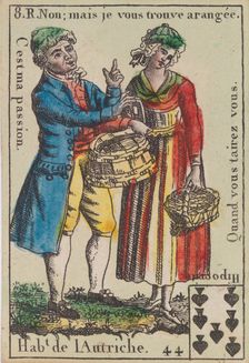 Hab.t de l'Autriche from Playing Cards (for Quartets) Costumes des Peuples Étrangers..., 1700-1799. Creator: Anon