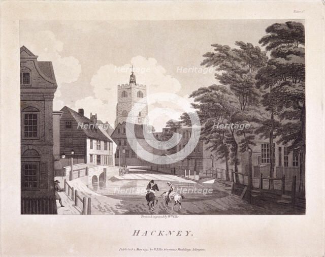 Hackney Brook, Hackney, London, 1791. Artist: William Ellis