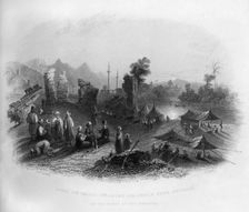 Hadgi (Mecca pilgrims) encamped near Antioch, on the banks of the Orontes, Turkey, 1841.Artist: Henry Adlard