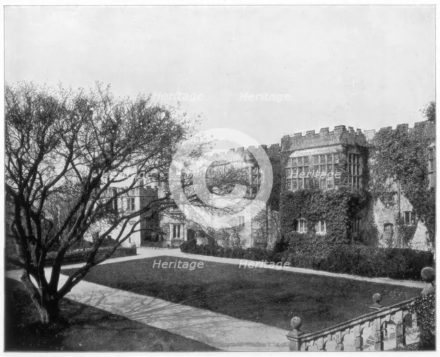 Haddon Hall near Bakewell, Derbyshire, England, late 19th century.  Artist: John L Stoddard