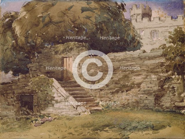Haddon Hall, the River Steps, 1845. Creator: David Cox the Elder.