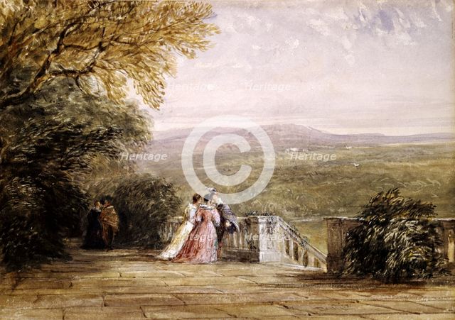 Haddon Hall, the Terrace, 1833-1834. Creator: David Cox the Elder.