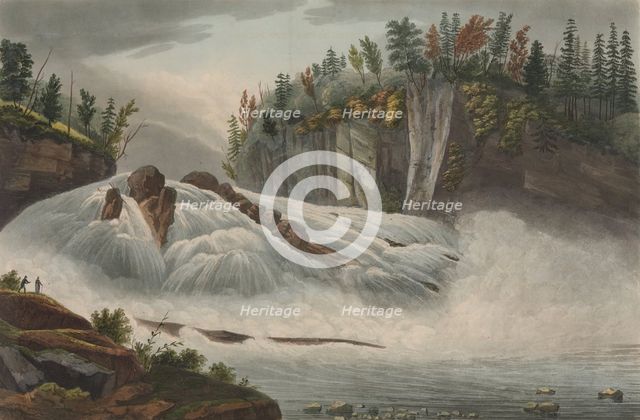 Hadley's Falls (No. 5 of The Hudson River Portfolio), 1821-22. Creators: John Rubens Smith, John Hill.