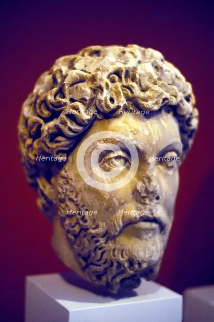 Hadrian (76-138), Roman marble bust. Artist: Unknown