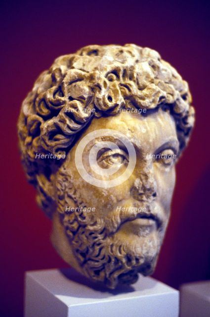 Hadrian (76-138), Roman marble bust. Artist: Unknown