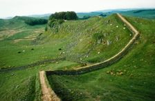 Hadrian's Wall, Looking East to Cuddy's Crag, Northumberland, c20th century. Artist: CM Dixon