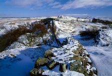 Hadrian's Wall, Northumberland, in winter, 2010. Artist: Graeme Peacock