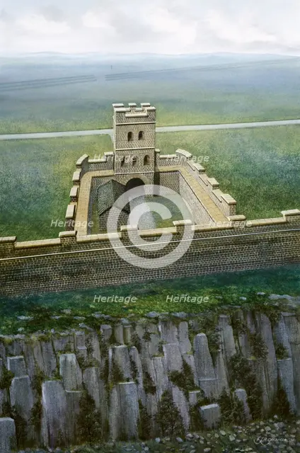 Hadrian's Wall: Sewingshields Wall, c2nd century, (c1990-2010) Artist: Frank Gardiner.