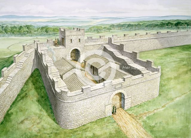 Hadrians Wall Cawfields Milecastle, c2nd century, (1990-2010). Artist: Philip Corke.