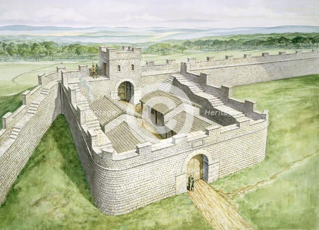 Hadrians Wall Cawfields Milecastle, c2nd century, (1990-2010). Artist: Philip Corke.