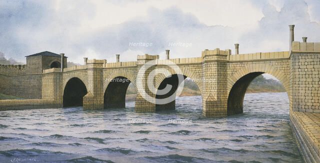 Hadrian's Wall Chesters Bridge Abutment, c2nd century, (c1990-2010). Artist: Frank Gardiner.