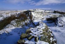 Hadrian's Wall, Northumberland, in winter, 2010. Artist: Graeme Peacock