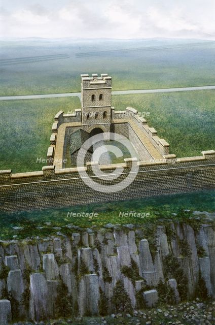Hadrian's Wall: Sewingshields Wall, c2nd century, (c1990-2010) Artist: Frank Gardiner.