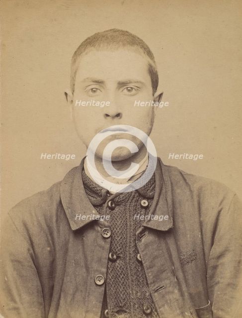 Haesig. Léon. 18 ans, né à St-Denis. Chaudronnier. Disposition du Préfet de Police. 14/4/94., 1894. Creator: Alphonse Bertillon.
