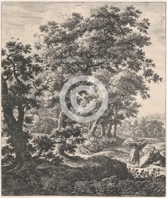 Hagar Consoled by the Angel, 17th century. Creator: Anthonie Waterloo.