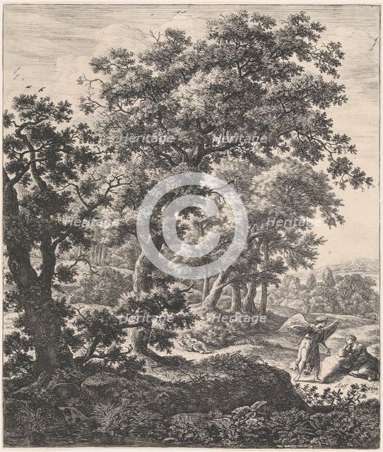Hagar Consoled by the Angel, 17th century. Creator: Anthonie Waterloo.