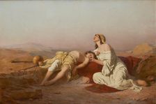 Hagar and Ishmael in the desert, 1888. Creator: Josef Straka
