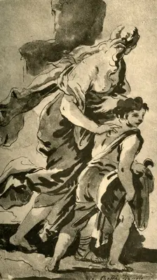 Hagar and Ishmael mid 18th century, (1928). Artist: Giovanni Battista Tiepolo