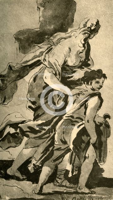 'Hagar and Ishmael', mid 18th century, (1928). Artist: Giovanni Battista Tiepolo.