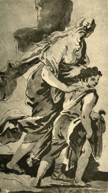 Hagar and Ishmael mid 18th century, (1928). Artist: Giovanni Battista Tiepolo