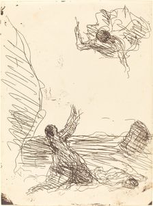 Hagar and the Angel (Agar et l'ange), 1871. Creator: Jean-Baptiste-Camille Corot