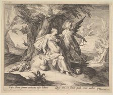 Hagar in the Desert Consoled by an Angel, ca. 1609. Creator: Jan Muller