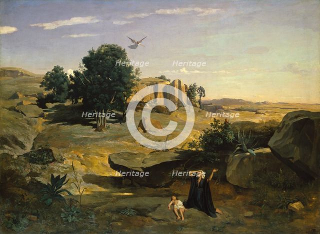 Hagar in the Wilderness, 1835. Creator: Jean-Baptiste-Camille Corot.