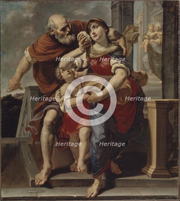 Hagar Leaves the House of Abraham. Artist: Mola, Pier Francesco (1612-1666)