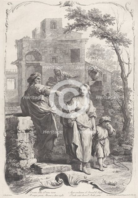 Hagar Sent into the Wildnerness, 1758. Creator: Francesco Bartolozzi.