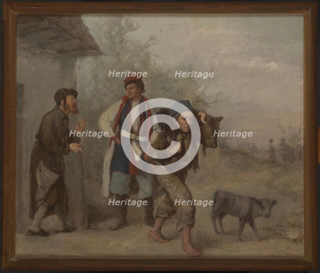 Haggling over a Calf, 1866. Creator: Aleksander Kotsis.