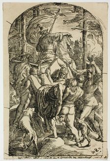 Hagen Leaves Siegfried's Body to be Carried Home from the Forest, n.d. Creator: Julius Schnorr von Carolsfeld