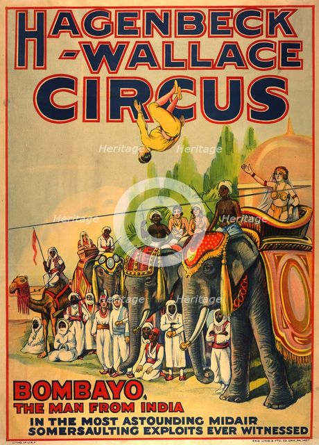 Hagenbeck-Wallace circus poster, c1907 - 1929. Creator: Erie Litho & Ptg Co.