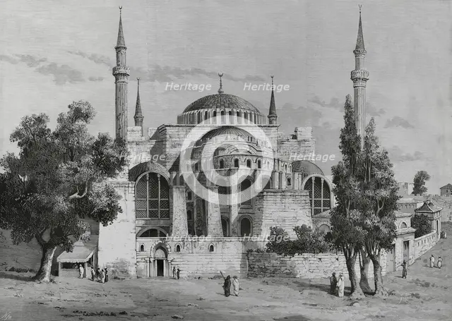 Hagia Sophia, Constantinople, (now Istanbul), Ottoman Empire era, Turkey, 1883.  Creator: Bernardo Rico.