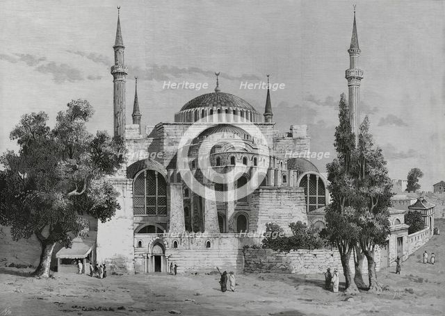 Hagia Sophia, Constantinople, (now Istanbul), Ottoman Empire era, Turkey, 1883.  Creator: Bernardo Rico.