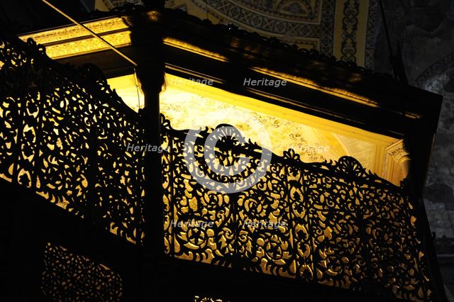 Hagia Sophia, detail of interior, Istanbul, Turkey, 2013.  Creator: LTL.