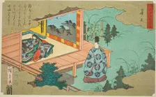 Hahakigi, from the series "Fifty-four Chapters of the Tale of Genji (Genji monogatari..., 1852. Creator: Ando Hiroshige