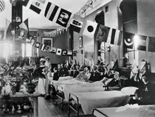 Hahnemann Hospital and Homeopathic Dispensaries, Liverpool: a ward, decorated with..., (1910?). Creator: Unknown