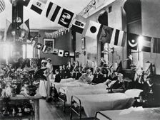 Hahnemann Hospital and Homeopathic Dispensaries, Liverpool: a ward, decorated with..., (1910?). Creator: Unknown