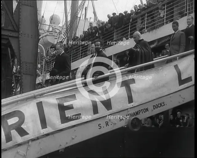 Haile Selassie I, Emperor of Ethiopia Arriving in the United Kingdom, 1936. Creator: British Pathe Ltd.
